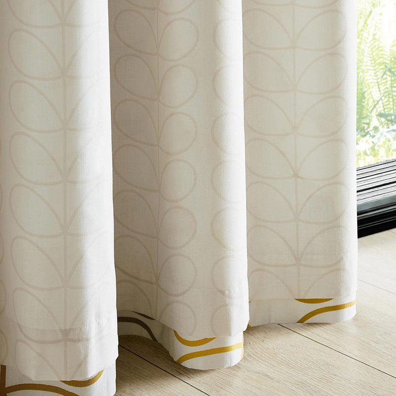 Orla Kiely Linear Stem Curtains, Width 168 x Drop 183 cm, Ochre