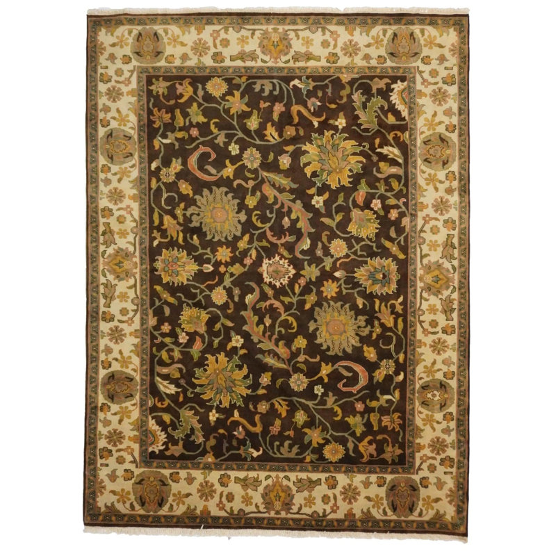 Floral Area Rug in Brown