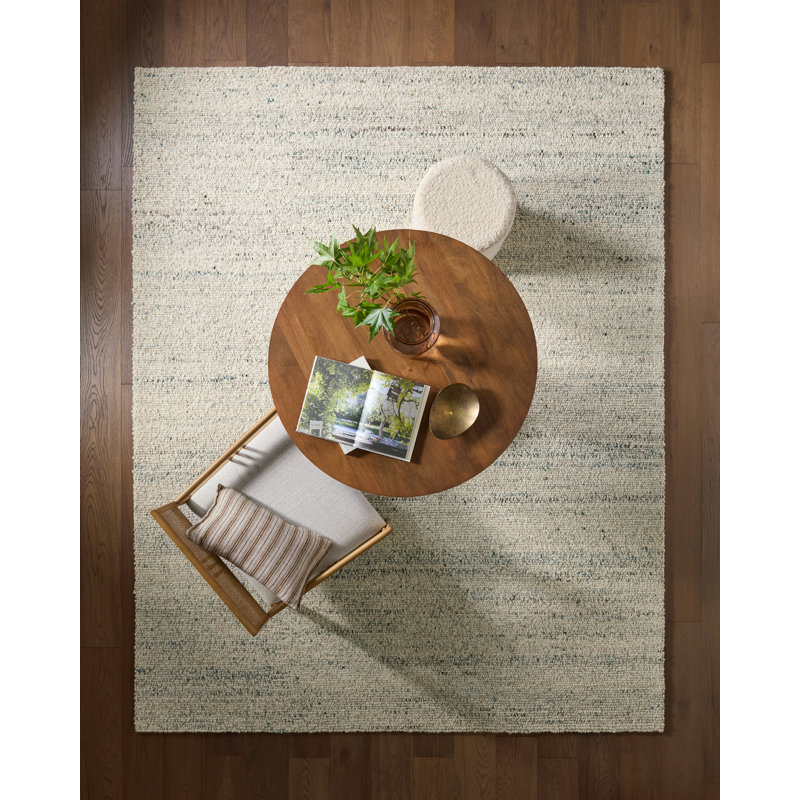 Tapis Burch NVA04 tissé à la main, uni ivoire/bleu (10'X14'), Ivoire ivoire, Rectangle 120 po x 168 po