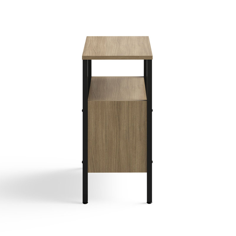 Neowalnut Laminate 23.5'' Home Office Storage Unit with Steel Legs