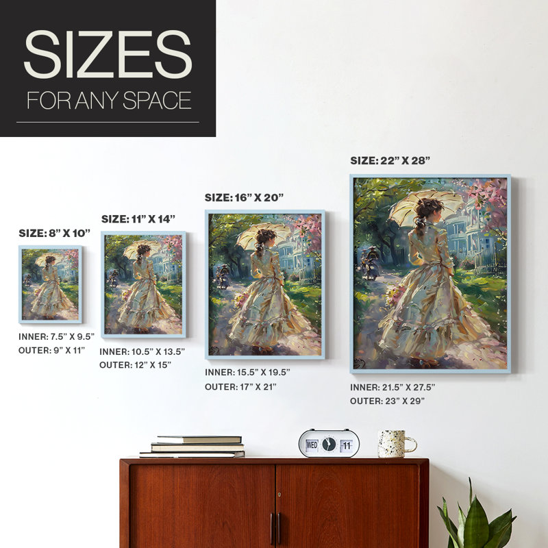 Reproduction encadrée WOMEN Series DCL III - bois massif, Bleu, H 15 po x l 12 po