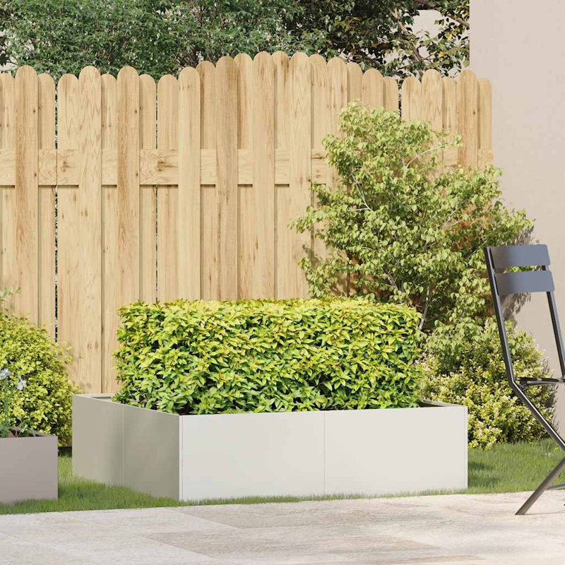 Planter 100X100x30 Cm Steel, White