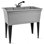 Évier de buanderie autoportant 37 gallons avec robinet coulissant noir