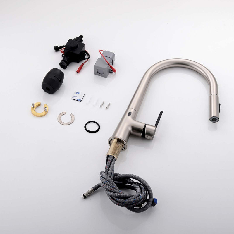 HOOSENG Pull Down Touchless Kitchen Faucet, Brushed Nickel