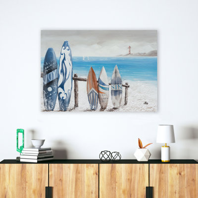 " On The Beach " Painting Print