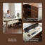 Bureau double caisson en L de 78,7 po avec classeur GrainHaven - poste de travail moderne avec tablettes et tiroirs de rangement, bureau d'ordinateur en noyer et blanc pour le bureau personnel