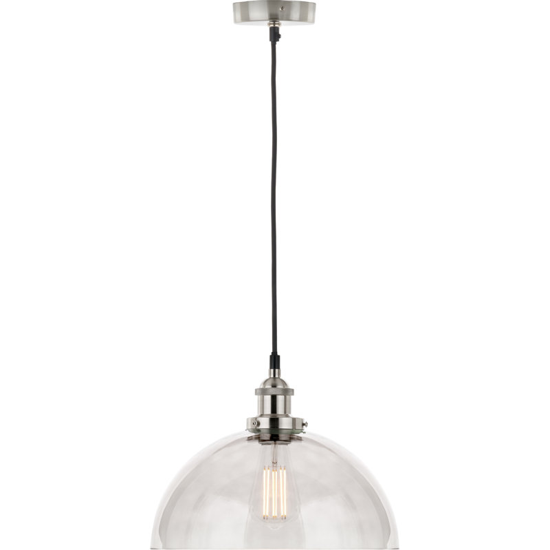 Cecilia 1 - Light Silver Dome Pendant, Clear