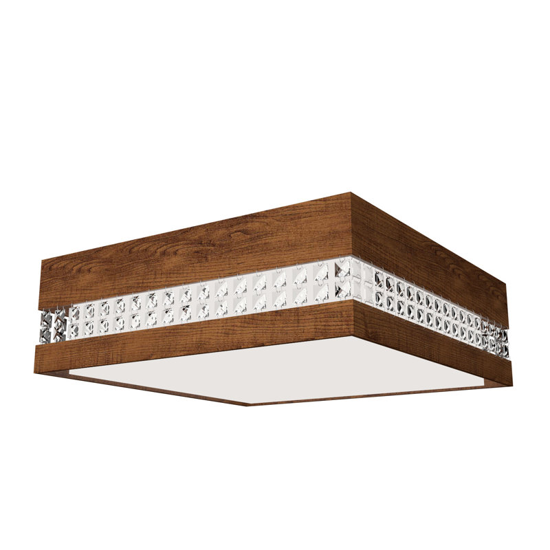 Cristais 1 - Light LED Flush Mount, 5.85" H x 21.45" W x 21.45" D, Imbuia