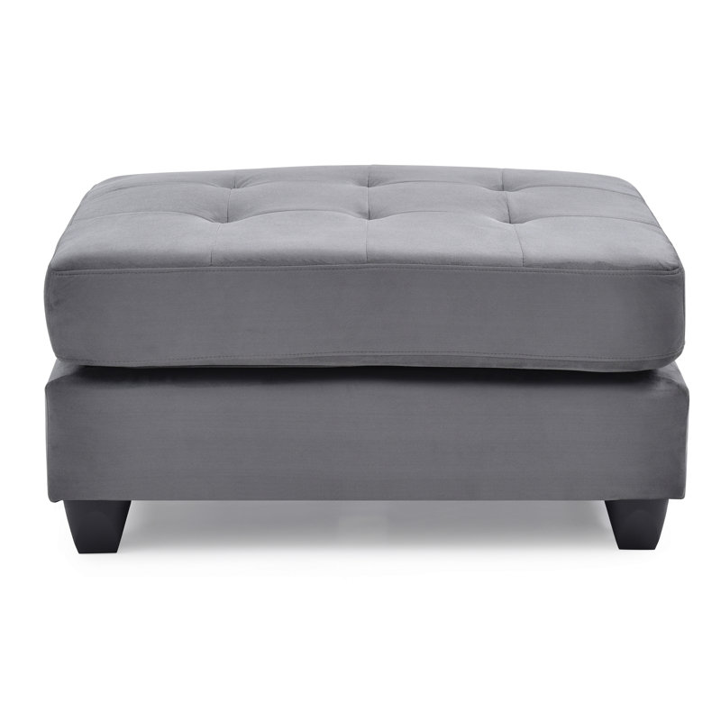 Stylish Tufted Ottoman for Living Room and Bedroom, Gray