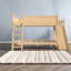 Lits avec glissière de rangement, lit double en bois sur lit double, chambre d'enfant moderne