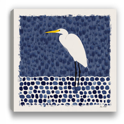 Aigrette blanche, impression sur toile marine moderne