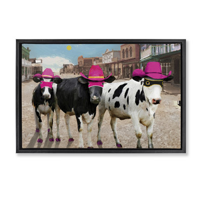 Superhero Cows in Town Canvas par Porter Hastings
