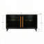 Armoire de rangement décorative avec 4 portes en rotin-2129845496