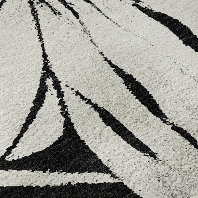 Premium Machine Washable Mayfield AMF2263 Floral Rug, 2'3" x 7'6" Runner, Black