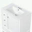 Meuble-lavabo de salle de bain avec lavabo, une porte avec tablette et trois tiroirs-314270901