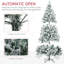 Arbre de Noël artificiel haute 7,5 pi HOMcom avec 1149 branches floquées dans la neige-1862100439
