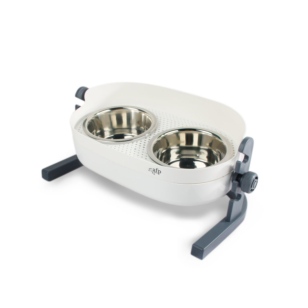 Elevated Feeder Pet Bowls for Cats and Dogs Adjustable Double Dinner All for Paws 