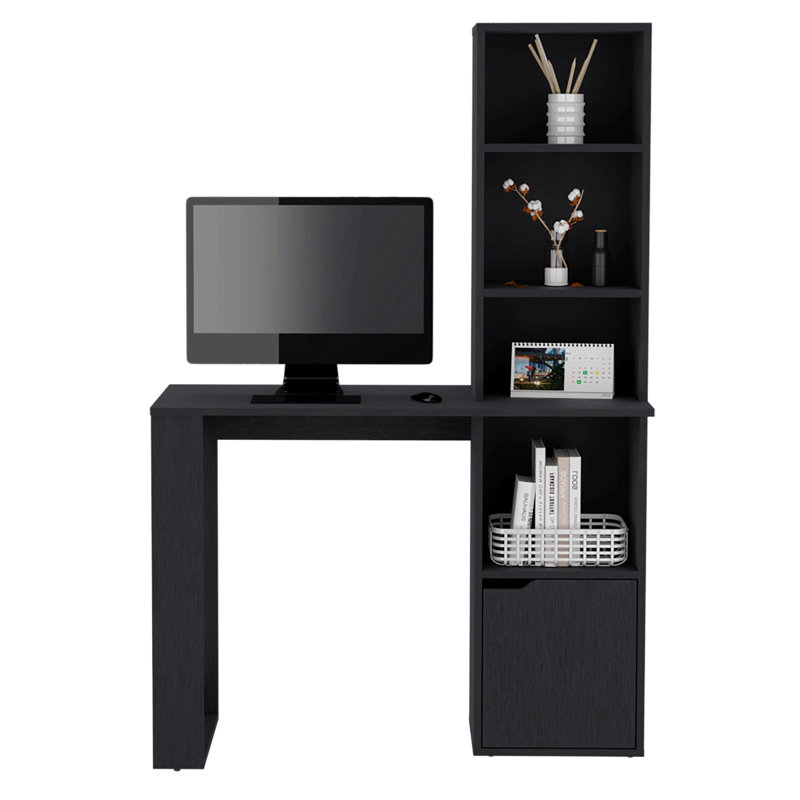 Bureau d'écriture avec bibliothèque et armoire, Noir