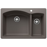 Diamond Silgranit 33" L x 22" W Double Basin Drop-In/Undermount Sink