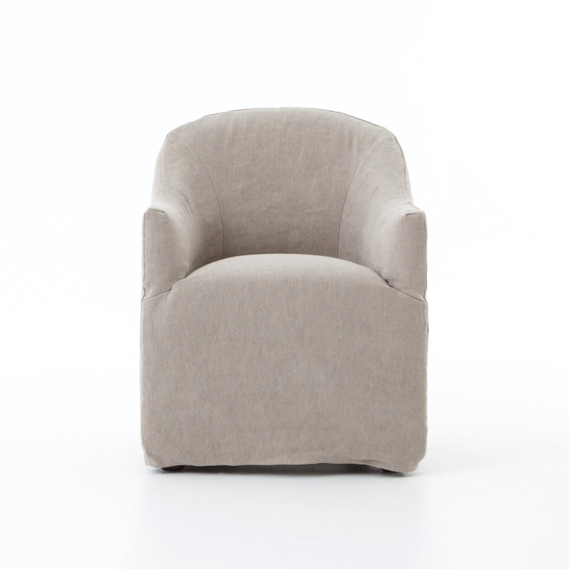 Cove Upholstered Arm Chair, Heather Twill Pewter