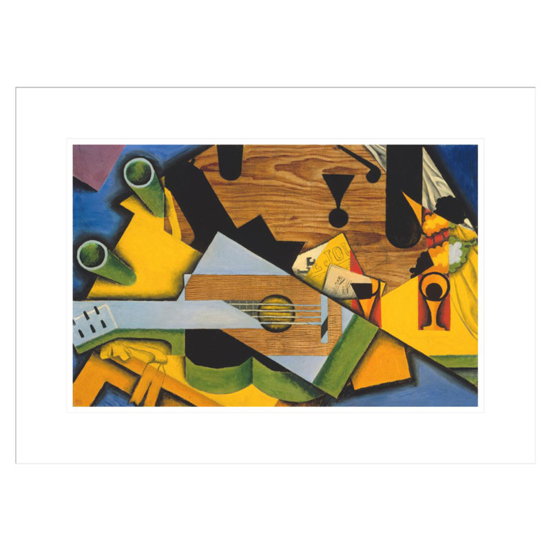 Nature morte avec une guitare par Juan Gris - impression giclée sur cadre, H 16,1 po x l 21,75 po