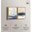 «Gilded Coastal Calm Blue Art», ensemble de 2 impressions sur toile par -896778116-896778140-896778113