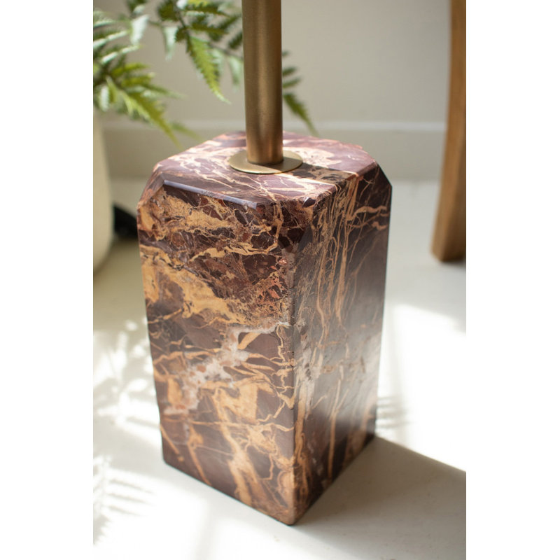  Lampe sur pied rouge en marbre et rotin avec abat-jour éclairage artisanal décoratif pour finition rouge et naturelle de salon
