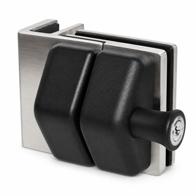 90° Glass Gate Latch, Brushed Stainless, Model 2
