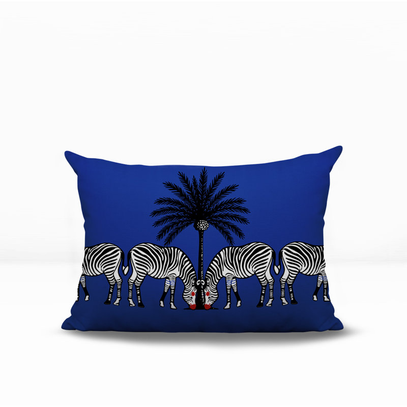 Oreiller rectangulaire réversible intérieur / extérieur Camo Zebra, Marine, H 18 po x l 25 po