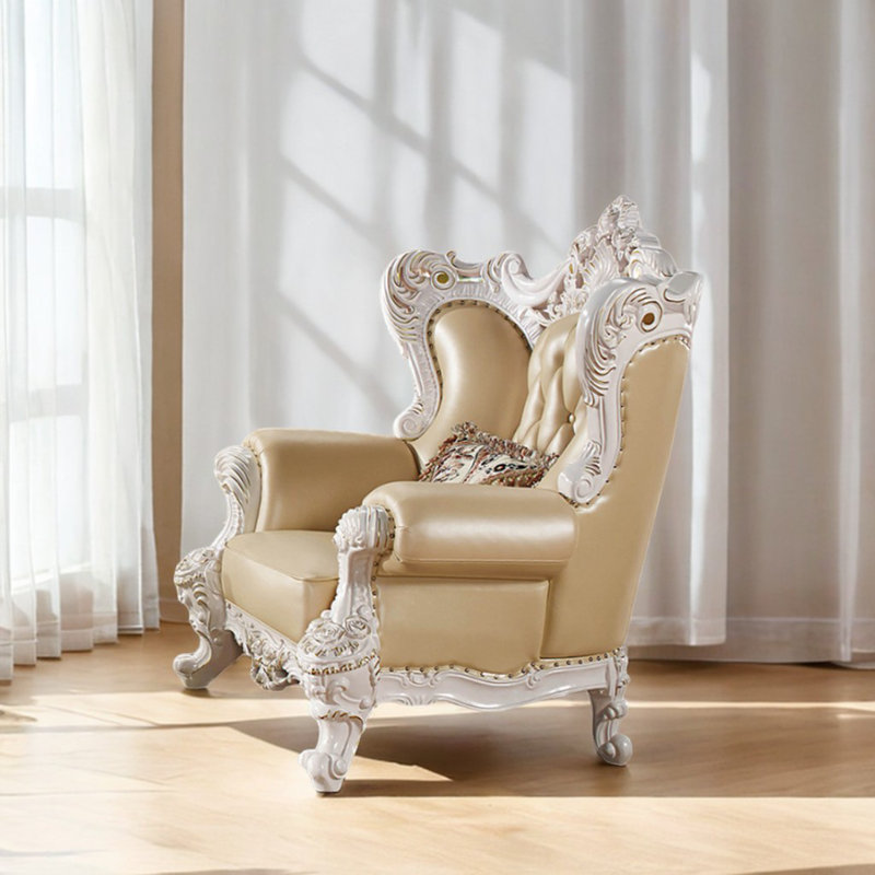 Fauteuil en cuir de vache de 48,82 po American