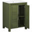 Petit meuble-lavabo vintage 24 "avec lavabo en céramique, 2 portes à fermeture en douceur, rangement réglable pour garder les objets bien rangés-121114301-121114304