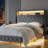 Eluid Tall Wingback Bed With Built-In Lighting and Power Outlets Storage High Headboard-129980501-129980497