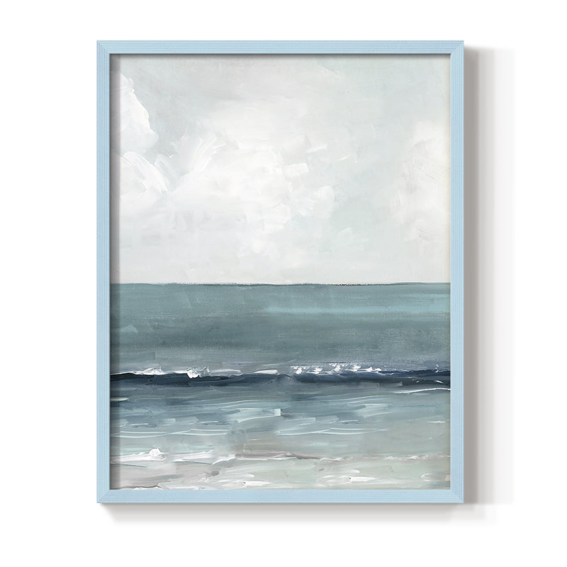 «Teal Seas II», reproduction encadrée - bois massif, H 30 po x l 24 po, Bleu