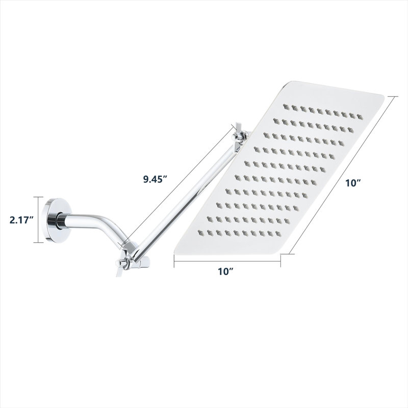 Pomme de douche en acier inoxydable de 10 po à fixation murale pour un fonctionnement en douceur