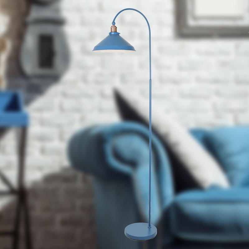 Grabowski 166cm LED Arched Floor Lamp, Mirage Blue, Mirage Blue