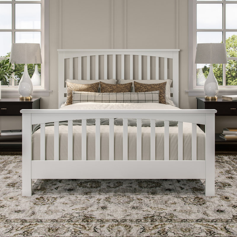 Lit de base Brooklyn avec pied de lit assorti, Blanc, Grand