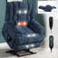 Fauteuil inclinable électrique à deux moteurs avec position infinie et massage à chaleur jusqu'à 350 lb avec télécommande électrique, moyenne ferme et robuste, bleu