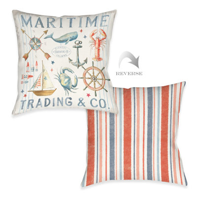 Maritime Trading Throw Pillow