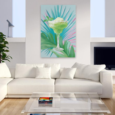 Tropical Cocktail III - cocktail bleu, art vert