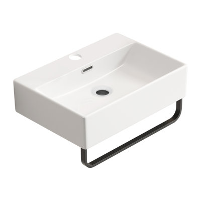 Lavabo vasque de salle de bain mural 20 "avec porte-serviettes et trou de robinet Canfield