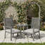 Ensemble de 4 chaises de patio en aluminium toutes saisons de 23 po avec coussins gris épais et structure grise