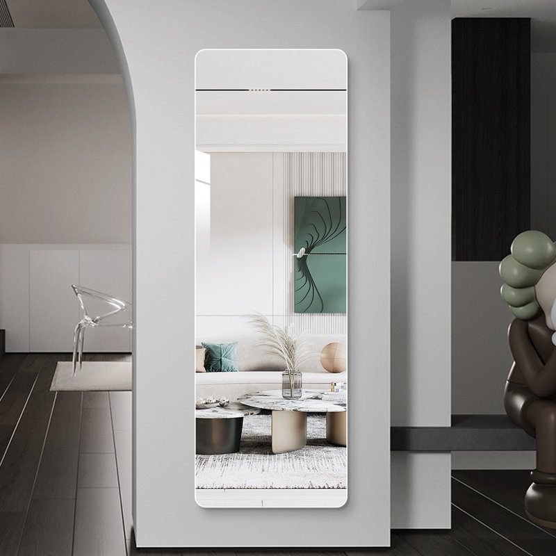 65" x 20" Frameless Full Length Mirror, Explosion-Proof HD Clear Glass, Wall Mounted & Adhesive Vanity Mirror, 65" x 20"