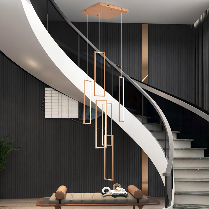 Luminaire suspendu à 6 lumières, Doré