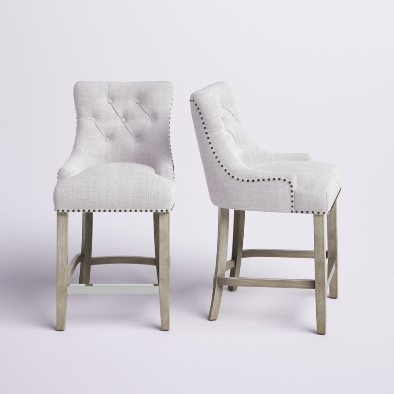 Tabouret Wren, Gris clair, Gris antique / argent, Tabouret de bar (siège d'une hauteur de 29 po)