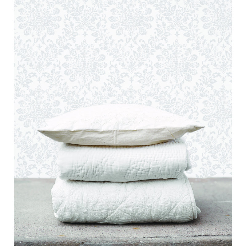 10m x 53cm Matte Wallpaper Roll, Grey/White