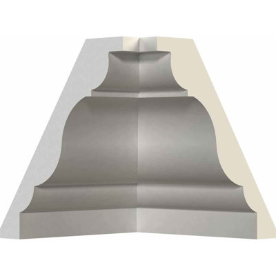 Endurathane Inside Corner Moulding, 3 1/8"P x 3 1/2"H (matches moulding MLD03X03X04QU), Factory Primed