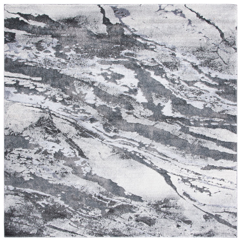 Tonsina Pacific Performance Abstract Rug, Square 6'7"