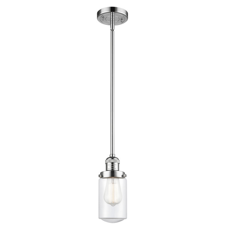 Saroyan 1 - Light Single Pendant, Brushed Satin Nickel, 6 Watt Vinage LED Bulb, Clear