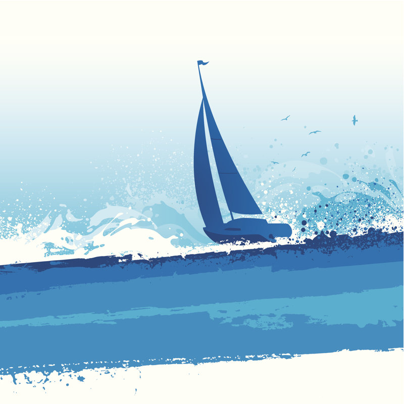 Sailing Background by Enjoynz - Wrapped Canvas Print, 30cm H x 30cm W