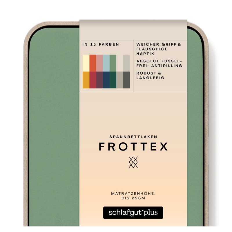 Frottee Spannbettlaken Frottex 100% Baumwolle, Green Mid, L 140 x 220cm - 160 x 220cm